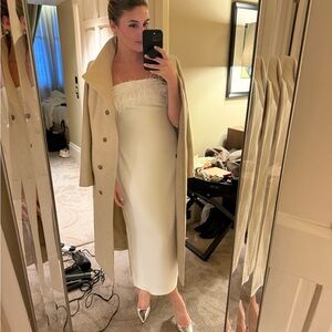 Elliatt White Dress with Feather Detail